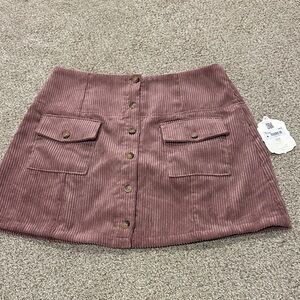 Altar'd State Mauve Corduroy Mini Skirt